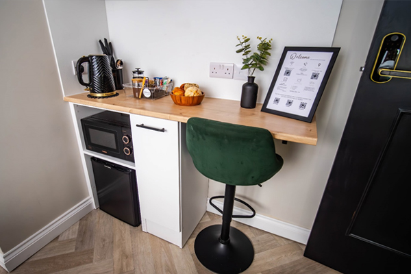 Cozy kitchen nook with appliances